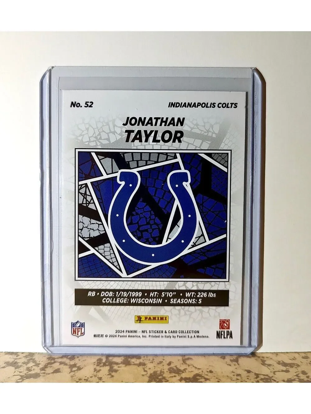 Jonathan Taylor 2024 Panini NFL #52 Sticker Card Indianapolis Colts